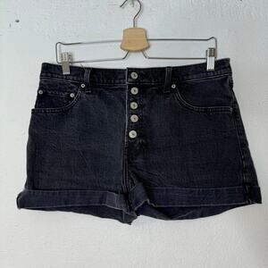 Abercrombie & Fitch size 31 High Rise 4" Denim Jean Short Black Gray